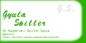 gyula spiller business card